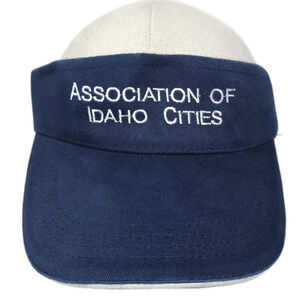 Association Of Idaho Cities Strapback Sun Visor Cap Blue OS Embroidered Cameo